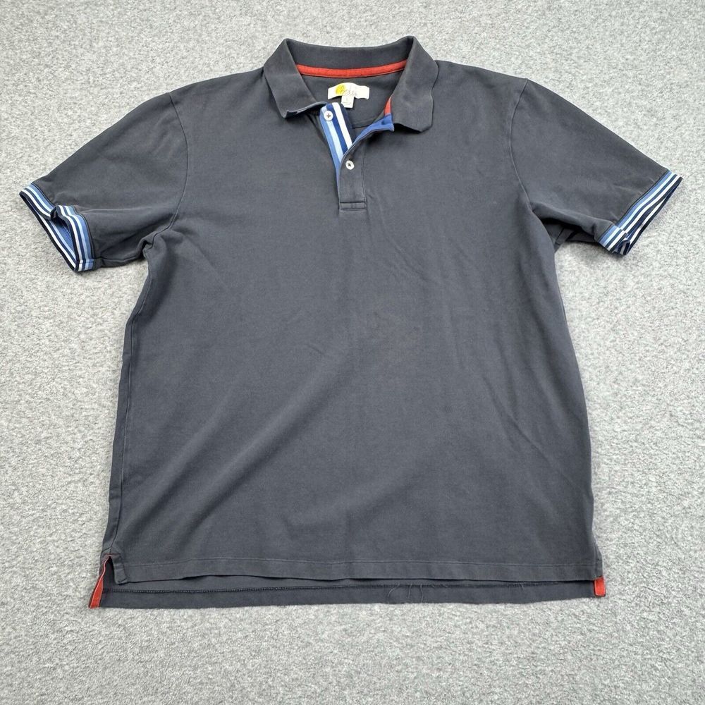 Boden Polo Shirt‎ Mens Large Gray Colorful Cotton Knit Sporty London